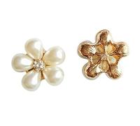 Bottoni 10 pezzi di bottoni in lega di strass perla for capelli da ragazza, biglietti d'invito for matrimonio, abiti decorativi artigianali(Gold)