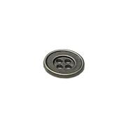 Bottoni 10 pezzi Dimensioni: 12,5 mm Stile retrò Bottoni rotondi a quattro occhi in metallo alla moda for abbigliamento da donna Cappotto Cucito(Ancient silver)