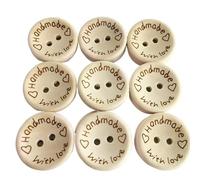 Bottoni 50/100 Pezzi Bottoni In Legno Decorazione Abbigliamento Matrimonio Fatta A Mano Lettera Amore Fai Da Te Artigianato Scrapbooking For Cucire Accessori(50pcs B,15 mm)