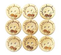 Bottoni 50/100 Pezzi Bottoni In Legno Decorazione Abbigliamento Matrimonio Fatta A Mano Lettera Amore Fai Da Te Artigianato Scrapbooking For Cucire Accessori(100pcs E,20 mm)