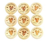 Bottoni 50/100 Pezzi Bottoni In Legno Decorazione Abbigliamento Matrimonio Fatta A Mano Lettera Amore Fai Da Te Artigianato Scrapbooking For Cucire Accessori(50pcs D,15 mm)