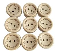 Bottoni 50/100 Pezzi Bottoni In Legno Decorazione Abbigliamento Matrimonio Fatta A Mano Lettera Amore Fai Da Te Artigianato Scrapbooking For Cucire Accessori(100pcs A,20 mm)