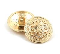 Bottoni 5Pcs Hollow Metal Button Black Silver Gold Buttons Round Decorative For Clothes Sewing Accessories DIY Crafts 14-27mm(Gold1,22mm)