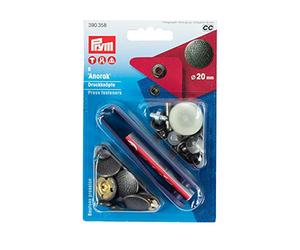 Bottoni a press.'Anorak disegno' Spirit 20 mm argento antico