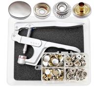 Bottoni a pressione con pinze, diametro 15 mm, in metallo argentato e utensile in rame, accessori da cucito, bottoni per cucito, bottoni automatici in ottone per fai da te, tessuti, abbigliamento