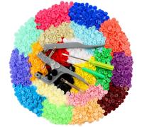 Bottoni a pressione plastica 12mm, 20 colori, kit 400 pezzi, pinze T5, facile...