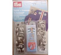 BOTTONI A RIBADIRE CON VITE MM 15 ACCIAIO INOX 10 PEZZI CON ATTREZZO PRYM 390211