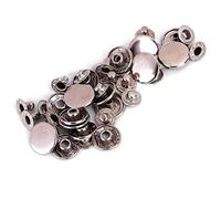 HEEPDD Bottoni Automatici, 50 Set Bottone Pressione Rotondo in Ottone Set di Borchie per Abbigliamento Giacche Jeans Indossa Borse Cinture Zaini Portafoglio(Argento 15mm)