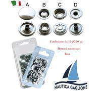 Bottoni automatici a pressione CC Acciaio inox Ø17mm 50/100pz