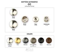 Bottoni automatici a pressione CC Ferro Ottone Acciaio inox Ø15/17mm 50/100pz