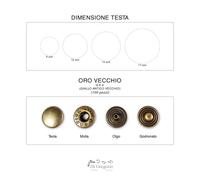Bottoni automatici a pressione tipo FF in Ottone 9|12|14|17mm 100 pz vari colori