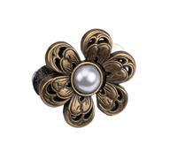 Bottoni Bottone for stringere la vita fai da te, bottone for, for, a pressione for pantaloni e jeans, senza cuciture, con perle fiori per Fai Da Te(Bronze)