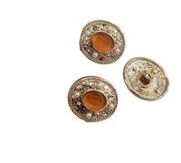 Bottoni Bottoni in metallo con perline di perle strass lusso occhi gatto vintage da 18 mm, for abbigliamento, moda, cappotto donna(Orange)