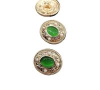 Bottoni Bottoni in metallo con perline di perle strass lusso occhi gatto vintage da 18 mm, for abbigliamento, moda, cappotto donna(Green)