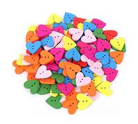 Bottoni colorati Bottoni in legno Bottoni a forma di cuore retrò per maglieria Accessori per la decorazione di vestiti fai-da-te 200Pcs 20mm(Color mixed)