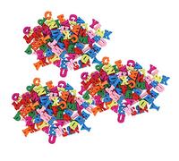 Bottoni con Lettere in Legno da 300 Pezzi, Materiale Didattico Colorato Fatto a Mano per Bambini con Immagini Carine per L'abbigliamento Quotidiano, Decorazione Fai da Te per la