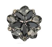 Bottoni Con Strass Bottoni a forma di fiore con strass scintillanti, 3/6/10 pezzi, 22 mm, for abbigliamento, bottoni decorativi in metallo da cucire, accessori fai te(Black,3pcs)