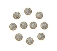 Bottoni con strass, Bottoni con strass in metallo, 10 pezzi, multicolori, dimensioni multiple(Gold-10pcs,23MM)