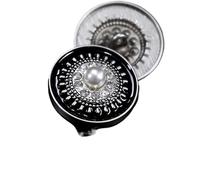 Bottoni con strass, Bottoni for abbigliamento con strass perlati, 10 pezzi, multicolori, dimensioni multiple, for cucito fai da te donna(Black Silver,25mm-10pcs)