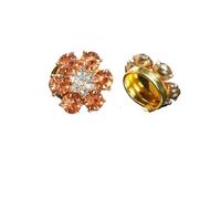 Bottoni con strass da cucire, Gemelli con fiori di strass ciechi for uomo e donna, copri bottoni for camicia, confezione da 2, multicolore(Orange)