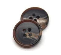 Bottoni da abito con motivo corno imitazione per abbigliamento da uomo Accessori da cucire decorativi classici-Marrone scuro-15mm 20 pezzi