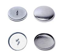 Bottoni da applicare con tessuto - Bottoni vuoti per fare bottoni, due pezzi - Base in acciaio nichelato argento - a partire da 100 pezzi (50 / 32 mm)