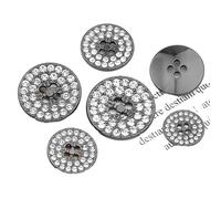 Bottoni da cucire, Bottoni in metallo, 10 pezzi di bottoni in metallo con strass e diamanti for cappotti, maglioni e decorazioni alla moda(15mm)