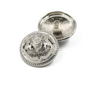 Bottoni da cucire, Bottoni in metallo, 10 pezzi/lotto 15/20/25 mm bottoni in metallo retrò europeo for cucire camicie oro argento nero(Silver,25mm)