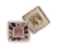 Bottoni da cucire, Bottoni in metallo, 5 pezzi 2 colori smalto scintillante oro bottoni quadrati in metallo accessori decorativi 25 mm(23mm)