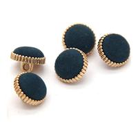 Bottoni da cucire, Bottoni in metallo, Bottoni con gambo in metallo rivestito in tessuto tweed da 13 mm for abiti, camicie e camicette da donna.(Blue)