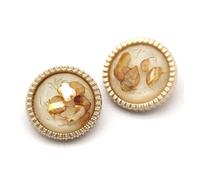 Bottoni da cucire, Bottoni in metallo, Bottoni vintage in metallo dorato trasparente a conchiglia for abiti alla moda da donna, cappotti(White Shell,18mm)