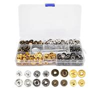 Bottoni da Cucito in Ferro, 120 Set, 12,5 mm Piccoli e Leggeri - Facili da Installare, Resistenti alla Corrosione, Ideali per Abbigliamento e Artigianato