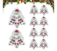Bottoni decorativi a forma di albero, 10 pezzi, in acrilico 2D, per abbigliamento, decorazione natalizia per bambini, adulti, autunno, donne, uomini