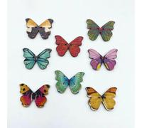 Bottoni decorativi per alberi verdi colorati, 2 fori, lettere d'amore fatte a mano, album di ritagli, decorazioni per matrimoni, accessori per cucire-24