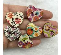Bottoni decorativi per alberi verdi colorati, 2 fori, lettere d'amore fatte a mano, album di ritagli, decorazioni per matrimoni, accessori per cucire-13