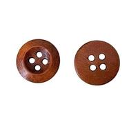 Bottoni di legno Bottoni rotondi in legno a due/quattro fori da 13 mm/15 mm/18 mm/20 mm/23 mm/25 mm, marroni - quattro fori, 18 mm - 100 pezzi(18mm)