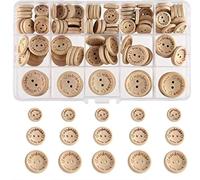 Bottoni Fatti a Mano in Legno Bottoni a 2 Fori Naturale Delicati a Forma Rotonda per Cucire Decorazioni Artigianali 25mm 15mm 20mm 140 pz