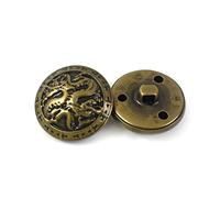 Bottoni for Cucire 20 Pezzi Bottoni in Metallo Bronzo Anticato/Oro Drago for Abiti Camicia Cappotto Giacca Bottoni con Gambo Cucito Accessori for Abiti(Bronze,15mm)