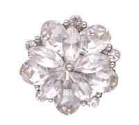 Bottoni Gioiello Bottoni a forma di fiore con strass scintillanti, 3/6/10 pezzi, 22 mm, for abbigliamento, bottoni decorativi in metallo da cucire, accessori fai da te(Silver,10pcs)