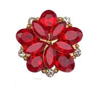 Bottoni Gioiello Bottoni a forma di fiore con strass scintillanti, 3/6/10 pezzi, 22 mm, for abbigliamento, bottoni decorativi in metallo da cucire, accessori fai da te(Red,10pcs)