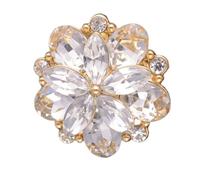 Bottoni Gioiello Bottoni a forma di fiore con strass scintillanti, 3/6/10 pezzi, 22 mm, for abbigliamento, bottoni decorativi in metallo da cucire, accessori fai da te(Gold,3pcs)