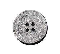 Bottoni Gioiello Bottoni alla moda da 10 pezzi | Strass a copertura totale Bellissimi bottoni a 4 fori Bottoni decorativi for abbigliamento fai-da-te(Silver,25mm)