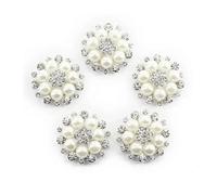 Bottoni in cristallo con strass, Copribottoni con perle finte e strass, 10 pezzi, multicolore, for cucito artigianale(Silver)