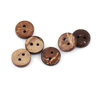 Bottoni in Guscio di Cocco Marrone, 400 Pezzi Bottoni in Cocco Marrone con 2 Fori per Cucire, Accessori per Decorazioni per Scrapbooking, 10 Mm