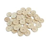 Bottoni in legno color naturale da 15 mm/20 mm/25 mm a 4 fori per artigianato, bottoni rotondi da cucito, album di ritagli, accessori fai da te per la decorazione della casa - Colore naturale - 20 m