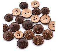 Bottoni in legno vintage da cucire, 120 pezzi, fatti a mano, in legno, 6 misure, 10/12,5/15/20/25/30 mm, in noce di cocco per fai da te, idea regalo, decorazione rotonda per bambini, bottoni in legno