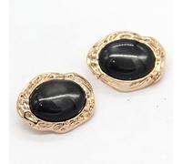 Bottoni in metallo con perle 10 pezzi con gambo a cuore alieno for cappotto | Bottoni in perla lucida in lega di zinco for lavorare a maglia, uncinetto, sartoria fai-da-te(Black,20mm)