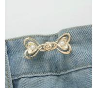 Bottoni in metallo regolabili per jeans, bottoni in vita riutilizzabili a forma di fiore, bottoni staccabili senza cuciture per pantaloni e gonne - oro - 1 pezzo