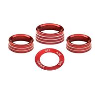 Bottoni Interni Compatibile Con Dodge Per Challenger 2015 2016 2017 2018 2019 2020 2021 Pomello Climatizzatore Interni Auto Pulsante Avviamento Arresto Motore Anello Finitura(Rosso)