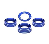 Bottoni Interni Compatibile Con Dodge Per Challenger 2015 2016 2017 2018 2019 2020 2021 Pomello Climatizzatore Interni Auto Pulsante Avviamento Arresto Motore Anello Finitura(Blu)